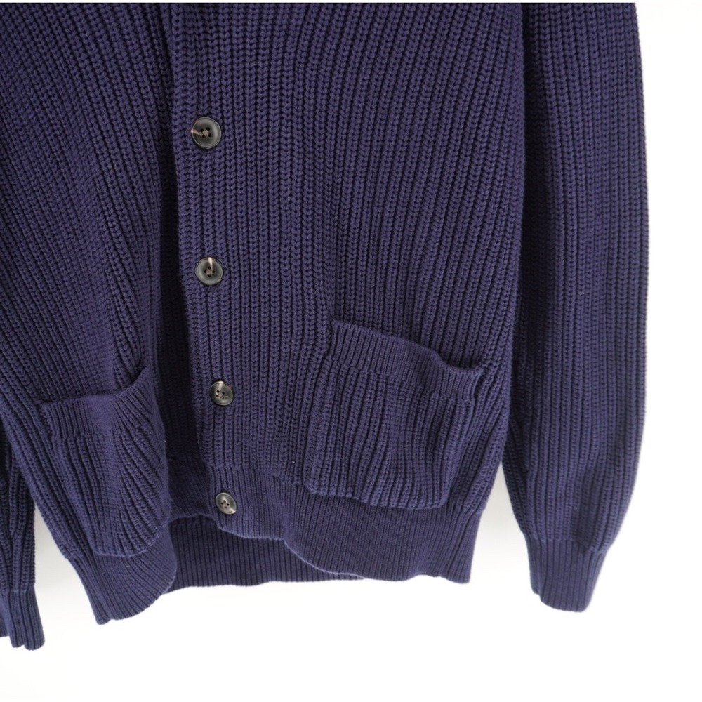 Gap Mens Navy Blue Shawl Collar Ribbed Knit Cardigan Sweater Small NEW Academia - Picture 6 of 12